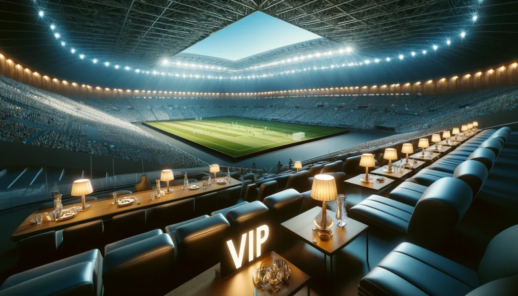 VIP-Tickets für ein Sportevent, Ansicht des exklusiven VIP-Bereichs.