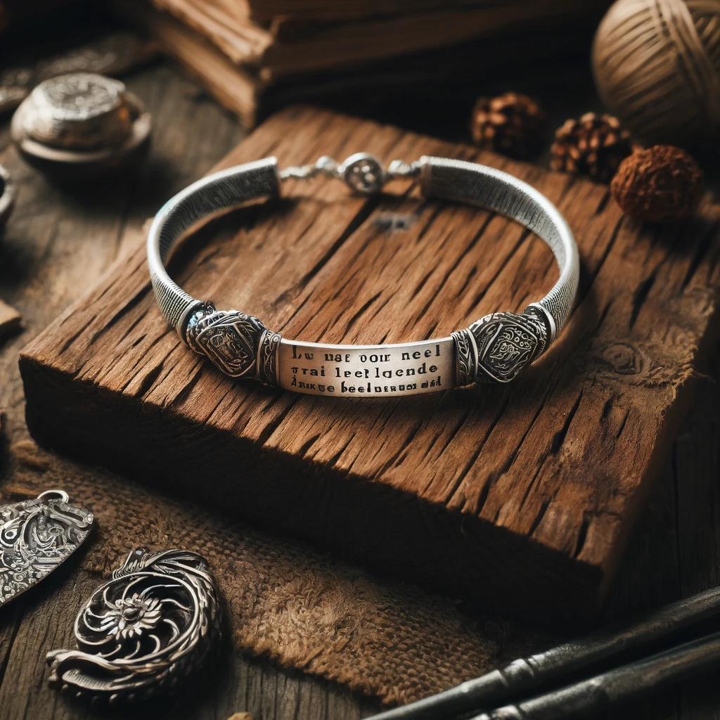 Geschenkideen für den Freund: bild von Handgefertigtes Silberarmband mit Gravur