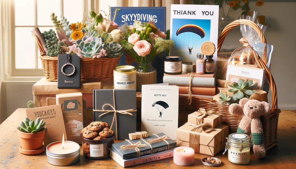 Dankeschön-Geschenke Eine Abonnement-Überraschungsbox mit verschiedenen monatlichen Überraschungen, einschließlich Snacks, Hautpflegeprodukten und kleinen Gadgets.
