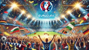 Fan-Geschenke für die UEFA Euro 2024 Fans jubeln im Stadion während der UEFA Euro 2024